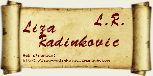 Liza Radinković vizit kartica